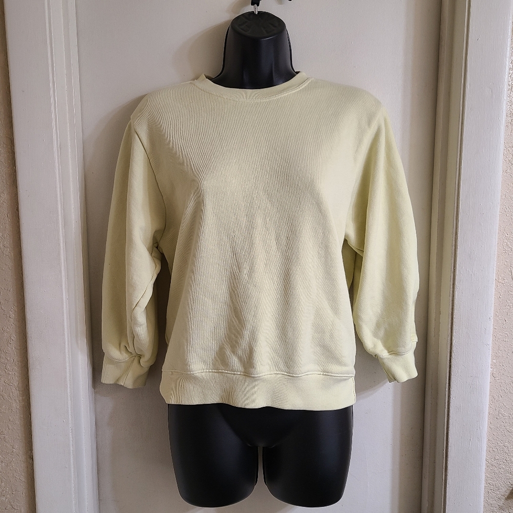 AGOLDE Thora Yellow 3/4Sleeve Sweatshirt Size S